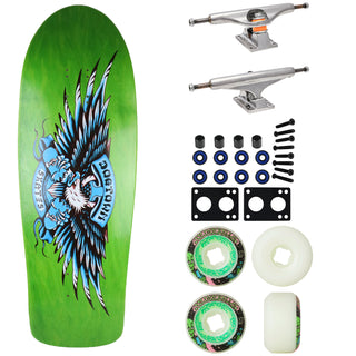 Dogtown Old School Skateboard Proud Bird Green with Indy Trucks, Slime Balls Wheels