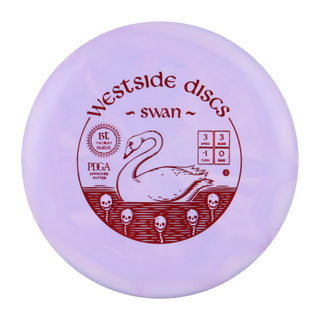 Westside Disc Golf BT Medium Burst Swan 2 Putter 3/3/-1/0 Light Purple/Red 175 grams