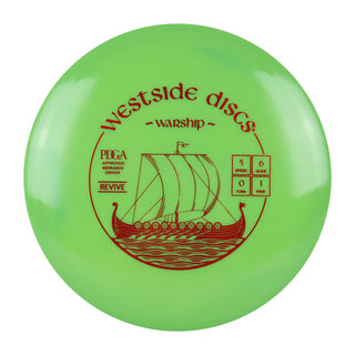 Westside Disc Golf Revive Warship Midrange 5/6/0/1 Green/Red 180 grams