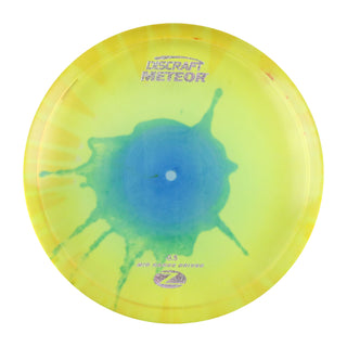 Discraft Disc Golf Z Line Fly Dye Meteor Midrange Disc 5/5/-3/1 Yellow Blue Splat/Silver Stars 177-180g