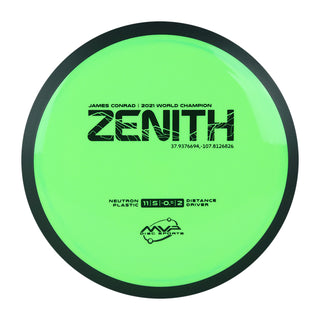 MVP Disc Golf James Conrad Neutron Zenith Distance Driver 11/5/-0.5/2 Green 173 grams