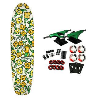 Krooked Skateboard Complete Sam Narvaez Flowers Zip Zinger 7.75" x 30"