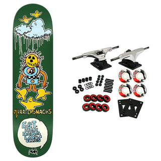 Krooked Skateboard Complete Quarter Snacks Get High Olive 8.25" x 31.5"