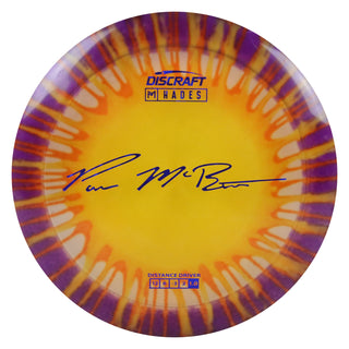 Discraft Disc Golf Paul McBeth Z Line Fly Dye Hades Distance Driver 12/6/-3/2 Orange Splat Purple/Navy Shatter 167-169g