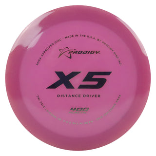 Prodigy Disc Golf 400 X5 Distance Driver 13/5/-4/1 Dark Pink/Silver 174 grams
