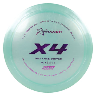 Prodigy Disc Golf 500 X4 Distance Driver 13/5/-2.5/2 Mint/Purple 171 grams
