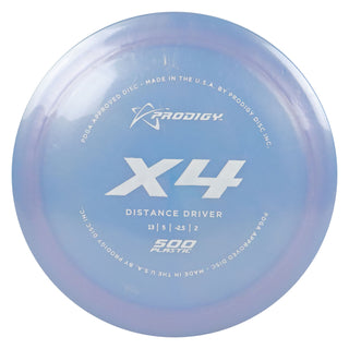 Prodigy Disc Golf 500 X4 Distance Driver 13/5/-2.5/2 Light Blue/White 171 grams