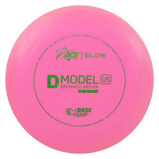 Ace Line Disc Golf BaseGrip Glow D Model US Distance Driver 13/6/-3/1 Pink/Green Shimmer 172 grams
