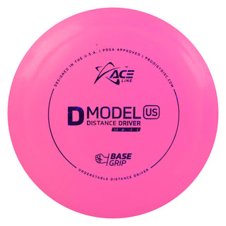 Ace Line Disc Golf BaseGrip D Model US Distance Driver 13/6/-3/1 Pink/Navy Stars 172 grams