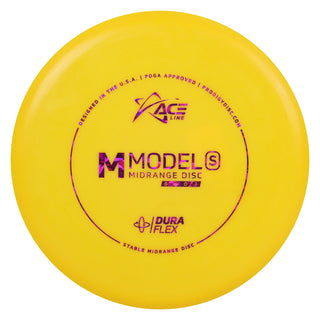 Ace Line Disc Golf DuraFlex M Model S Midrange 6/4/0/3 Yellow/Magenta Shatter 179 grams