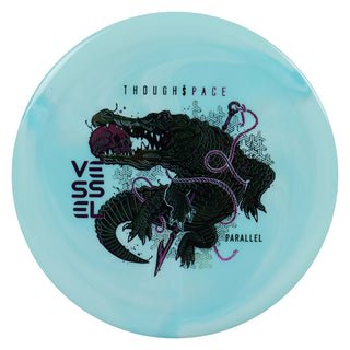 Thought Space Disc Golf Parallel Vessel Putter 4/3/0/3 Light Blue/Green Metallic/Purple 173 grams