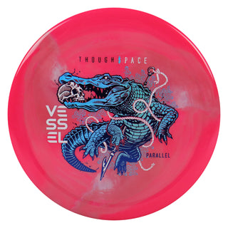 Thought Space Disc Golf Parallel Vessel Putter 4/3/0/3 Hot Pink/Blue Holo/White 175 grams