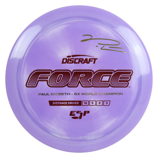 Discraft Disc Golf Paul McBeth Signature ESP Force Distance Driver 12/5/0/3 Purple/Maroon 169g