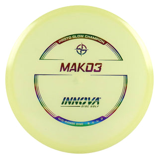 Innova Disc Golf Proto Glow Champion Mako3 Midrange 5/5/0/0 Glow/Rainbow 174 grams