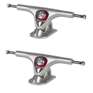 Paris Longboard Trucks V2 180mm 50Â° Raw Polished + Globe Softsider 65mm 78a Wheels White/Red + Abec 7 Bearings