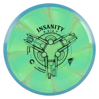 Axiom Disc Golf Cosmic Neutron Insanity Distance Driver 9/5/-2/1.5 Green Peach/Blue 174 grams