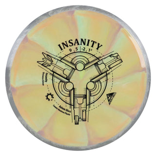 Axiom Disc Golf Cosmic Neutron Insanity Distance Driver 9/5/-2/1.5 Tan Purple/Grey Marble 169 grams
