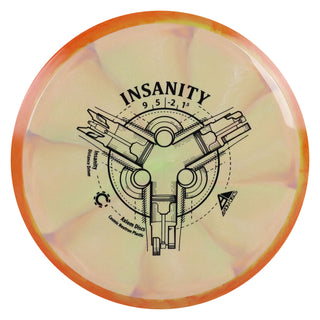 Axiom Disc Golf Cosmic Neutron Insanity Distance Driver 9/5/-2/1.5 Tan Purple/Orange Yellow 162 grams