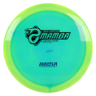 Innova Disc Golf Halo Champion Mamba Distance Driver 11/6/-5/1 Yellow Green/Black Navy Shatter 173 grams