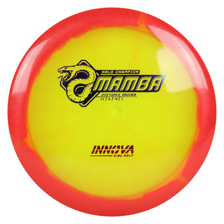 Innova Disc Golf Halo Champion Mamba Distance Driver 11/6/-5/1 Red Yellow/Indigo Red Shatter 153 grams