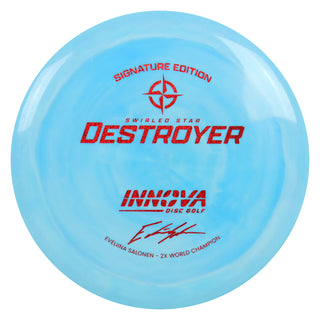 Innova Disc Golf Eveliina 2X World Champ Swirled Star Destroyer Sky Blue/Red Shimmer 169 grams
