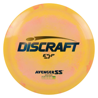 Discraft Disc Golf ESP Avenger SS Distance Driver 10/5/-3/1 Peach Mango/Blue Metallic 170-172g