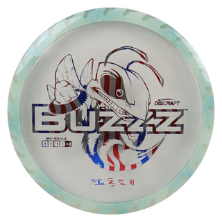 Discraft Disc Golf Fuzed Line Buzzz with Saw Pattern Midrange 5/4/-1/1 Clear with Light Blue Saw/USA 170-172g