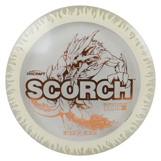 Discraft Disc Golf FuZed Line Scorch with Flame Pattern Distance Driver 11/6/-2/2 Clear with White Flame/Bronze 173-174g