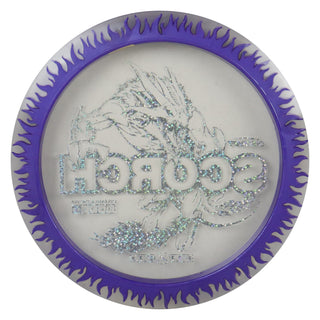 Discraft Disc Golf FuZed Line Scorch with Flame Pattern Distance Driver 11/6/-2/2 Clear with Purple Flame/Holo Stars 170-172g