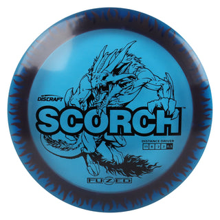 Discraft Disc Golf FuZed Line Scorch with Flame Pattern Distance Driver 11/6/-2/2 Navy with Maroon Flame/Black 173-174g