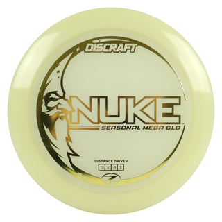 Discraft Disc Golf Seasonal Mega-Glo Nuke Distance Driver 13/5/-1/3 Gold 173-174g