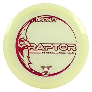 Discraft Disc Golf Seasonal Mega-Glo Raptor Fairway Driver 9/4/0/3 Magenta 170-172g