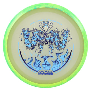 Axiom Disc Golf Particle Eclipse Glow Eagle McMahon Elemental Thrill Blue/Lime Green 174 grams