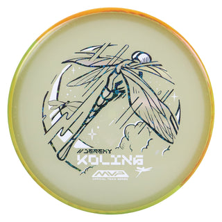 Axiom Disc Golf Particle Eclipse Glow Jeremy Koling Dragonfly Tempo Black Holo Stars/Yellow Orange 174 grams