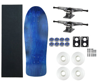 Moose Old School 30" Stained Blue, Hollow Silver/Silver Trucks, 58mm White Wheels