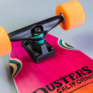 Dusters Longboard Complete Moto Fades Pintail Pink/Tealk/Orange 37"