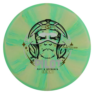 Streamline Disc Golf Cosmic Electron Pilot Soft Putter 2/5/0/1 Green Yellow 173 grams