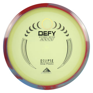 Axiom Disc Golf Eclipse Glow Defy Distance Driver 11/5/-1/3 Glow/Red Blue 173 grams