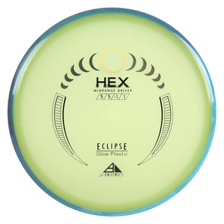 Axiom Disc Golf Eclipse Glow Hex Midrange 5/5/-1/1 Glow/Blue Red 177 grams
