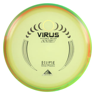 Axiom Disc Golf Eclipse Glow Virus Distance Driver 9/5/-3.5/1 Glow/Lime Peach 172 grams