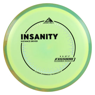 Axiom Discs Project Lab Coat Fission Insanity Distance Driver 9/5/-2.5/1.5 Pastel Yellow/Teal Orange 167 grams