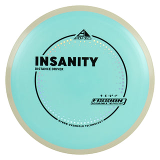 Axiom Discs Project Lab Coat Fission Insanity Distance Driver 9/5/-2.5/1.5 Light Blue/White 169 grams
