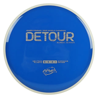 MVP Discs Sports Project Lab Coat James Conrad Neutron Detour Midrange 5/5/-2/1 Dark Blue 173 grams