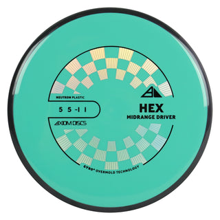 Axiom Discs Project Lab Coat Neutron Hex Midrange Disc 5/5/-1/1 Teal/Black 177 grams