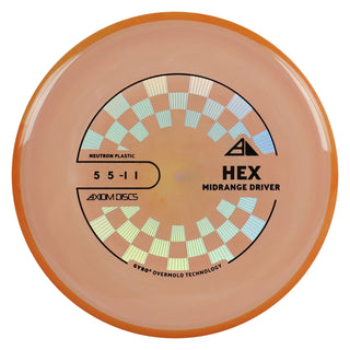 Axiom Discs Project Lab Coat Neutron Hex Midrange Disc 5/5/-1/1 Peach/Orange 177 grams