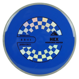 Axiom Discs Project Lab Coat Neutron Hex Midrange Disc 5/5/-1/1 Dark Blue/Grey Marble 175 grams
