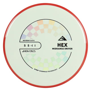 Axiom Discs Project Lab Coat Neutron Hex Midrange Disc 5/5/-1/1 White/Red 174 grams