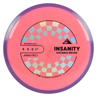 Axiom Discs Project Lab Coat Neutron Insanity Distance Driver 9/5/-2/1.5 Pink/Purple 174 grams