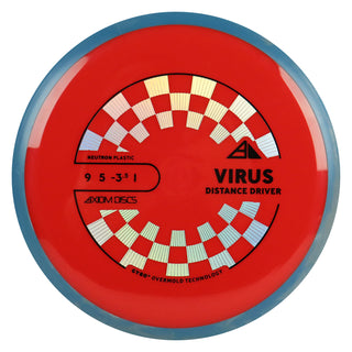 Axiom Discs Project Lab Coat Neutron Virus Distance Driver 9/5/-3.5/1 Red/Blue Grey 166 grams