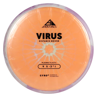 Axiom Discs Project Lab Coat Plasma Virus Distance Driver 9/5/-3.5/1 Peach/Purple White 169 grams